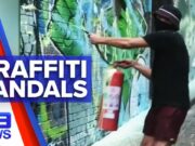Masked Graffiti Crew Bomb Hosier Lane Australia